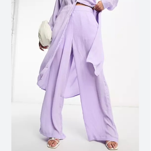 Brand New Women’s Vero Moda Lilac Tuxedo Trousers Dress Pants - Picture 1 of 11